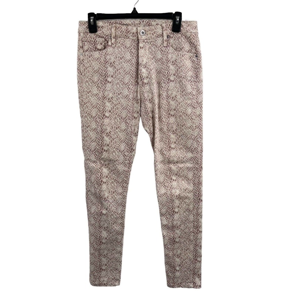 AG Ferrah Skinny Ankle Python Print 28R